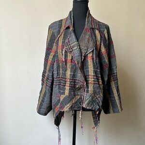 Giselle Shepatin Art to Wear Lagenlook One Size Designer Plaid Jacket